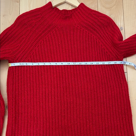 Boden Wool Blend Chunky Knit Red Mockneck Women's Sweater Size M - Picture 9 of 11
